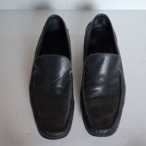 Salvatore Ferragamo Dark Leather Slip-Ons
